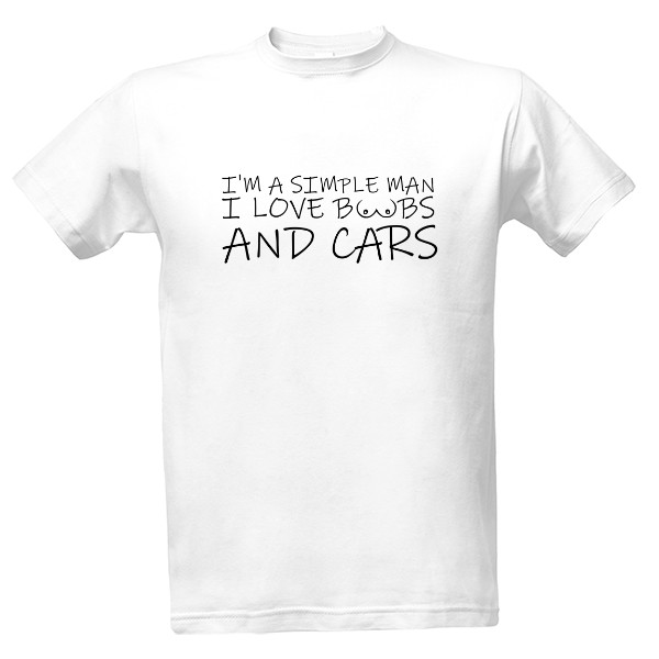 Tričko s potiskem Jednoduchý muž - auta a prsa